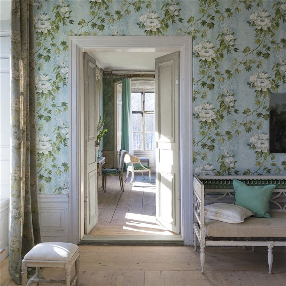 Floreale Wallpaper PDG673 by Designers Guild in Celadon Multi